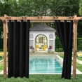 thumbnail image 1 of Rideau d'Extérieur Imperméable 2 Pcs avec Oeillets Résistant aux Intempéries Gris Foncé 132*213 cm, 1 of 7