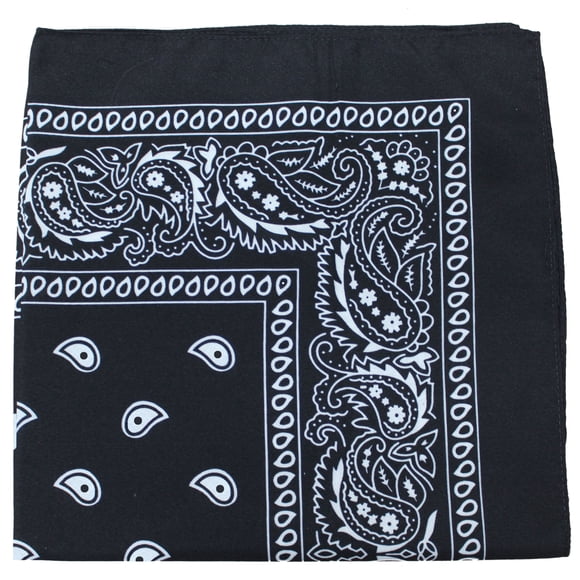 Pack of 200 Paisley Cotton Bandanas Novelty 22 in Headwraps - Wholesale (Black)