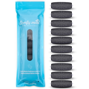 10 Têtes de Recharge de Rouleau de Remplacement Extra Gros pour Amope Pedi Electronic Perfect Foot File avec Cristaux en Diamant (Lot de 10) Noir