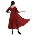 thumbnail image 3 of Moomaya Robe Maxi à Étages à Col en V Boutonnée pour Femmes, Robe de Soirée, 3 of 6