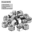 thumbnail image 4 of Uxcell Lot de 25 Écrou K-Lock 3/8 Pouces-16 avec Rondelle Externe, Acier Inoxydable 304 Argent, 4 of 6