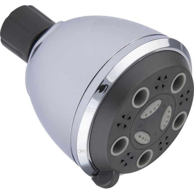 Peerless Pommeau de Douche à 3 Réglages en Chrome avec Corps Conique Chromé et Plaque de Pulvérisation avant Noire Comprenant Plusieurs Embouts en Caoutchouc Touch-Clean®. Il Offre Trois Réglages de Pulvérisation - Croisement, Massage et Réglage Étroit par un Cadran à Rotation Facile. la Pommeau de Douche Étiqueté WaterSense® Utilise 1,75 gpm à 80 psi et Comprend un Connecteur à Bille Ajustable pour une installation Facile. Il Convient Aussi aux Mises à Niveau de Salle de Bain Rapides et DIY.
