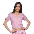 thumbnail image 3 of Moomaya Printed Two Piece Flared Skirt And Crop Top Rayon Ethnic Set For Girls, 3 of 6