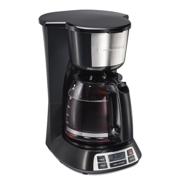 Hamilton Beach Cafetière programmable 12 tasses, accents en acier inoxydable, 49630