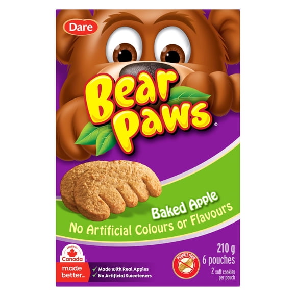 Biscuits tendres au Pattes d’ours Pommes au four, 210g (6 sachets)