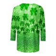 thumbnail image 5 of FAIWAD T-Shirt à Manches 3/4 pour Femmes de la Saint-Patrick, Col Rond, Décontracté, Grande Taille, Tunique à Enfiler, 5 of 5