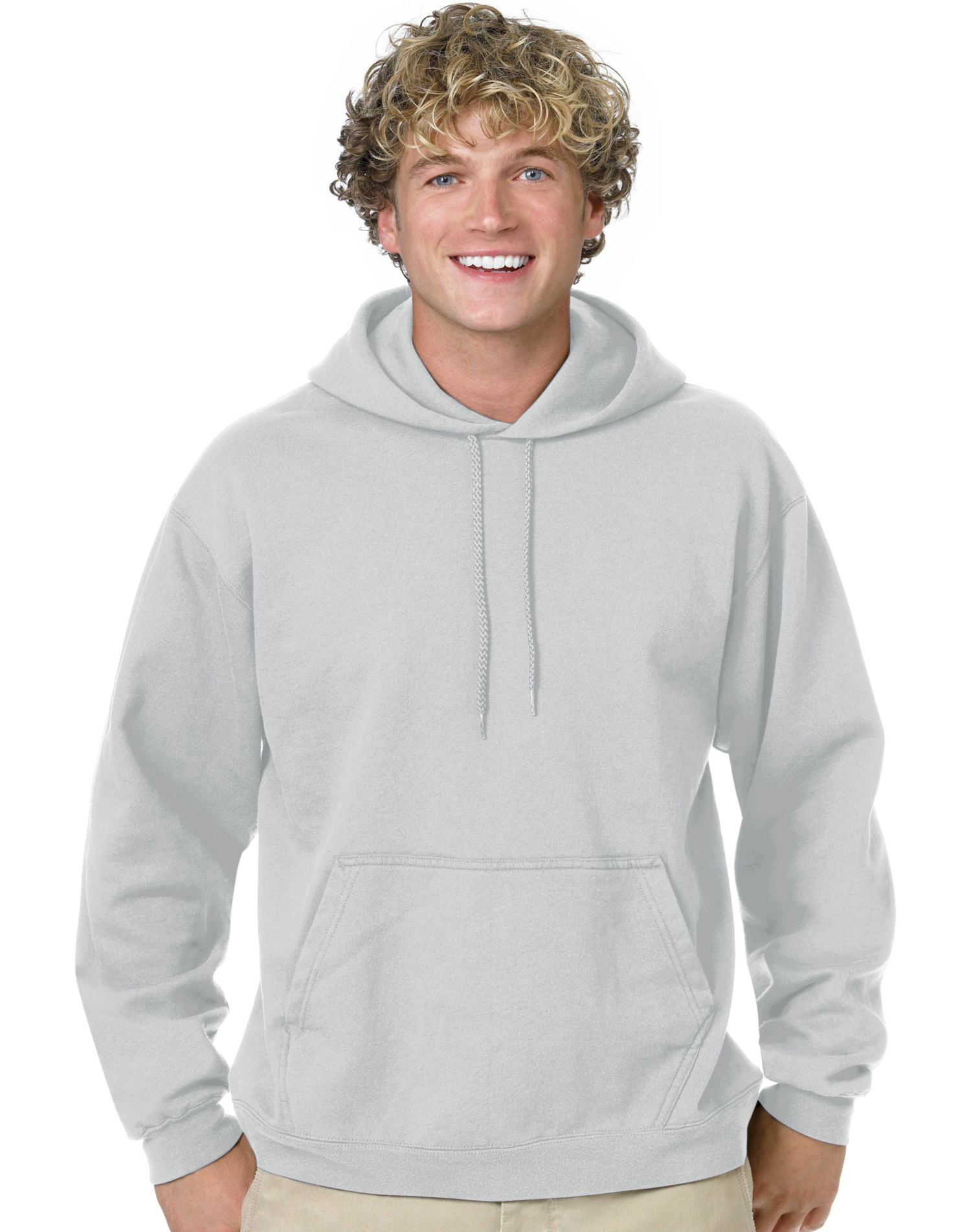 Hanes Mens ComfortBlend EcoSmart Pullover Hoodie Sweatshirt, M, Ash