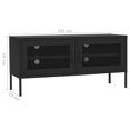 thumbnail image 4 of vidaXL Meuble TV Noir 105x35x50 cm Acier, 4 of 5
