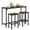 Brown, variant on Costway 3 PCS Counter Height Table Set with Footrests Rectangular Pub Table & Chairs Brown