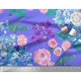 thumbnail image 2 of Soimoi Tissu Popeline de Coton Imprimé Feuilles et Fleurs de Rose, Tissu au Mètre, 42 Pouces de Large, 2 of 3