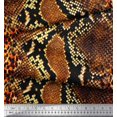 thumbnail image 1 of Soimoi Orange Rayon Crepe Fabric Leopard & Snake Animal Skin Print Sewing Fabric Yard 46 Inch Wide, 1 of 3
