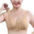 thumbnail image 1 of Timegard Wireless Bras for Women Plus Size Front Closure Button Full Support Breathable Comfy Seniors Bra, 1 of 7