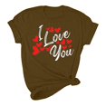 thumbnail image 5 of Pisexur Valentines Day T-shirt Top T-shirt à Manches Courtes Imprimé Amour de la Saint-Valentin pour Femmes, Col Rond, 5 of 5