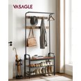 thumbnail image 2 of VASAGLE Coat Rack, Hall Tree with Shoe Bench for Entryway, Entryway Bench with Coat Rack, 4-in-1, 2 of 7