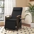 thumbnail image 4 of Costway Fauteuil Inclinable en Osier pour Patio, 1 Pce, avec Dossier et Repose-Pieds Réglables, Table d'Appoint Rabattable, 4 of 9