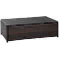thumbnail image 2 of Afuera Living 44" Glass Top Wicker Patio Coffee Table in Brown, 2 of 4
