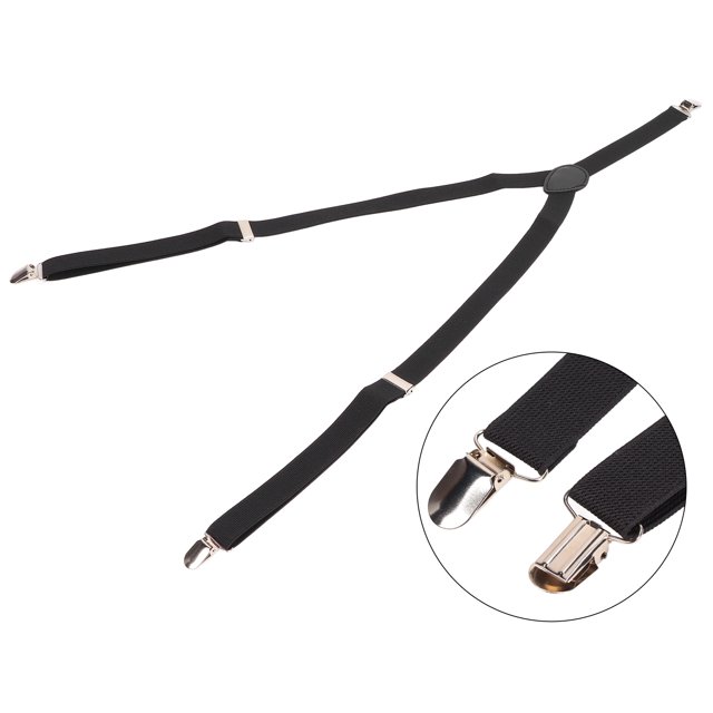 Pants Wearing Helper Aide Tool Puller for elderly, senior, and pregnant individuals. This adjustable pants wearing belt aid, categorized under accessories, is made of polyester and alloy, featuring a width of approximately 2.5 cm (0.98 in) with adjustable length and elasticity. The black belt includes metal clips for fastening to the waistband of pants or skirts, allowing easy lifting without bending over. Lightweight and practical, it is suitable for pulling up boxers, skirts, and wide-leg pants, especially for those with back or hip problems.
