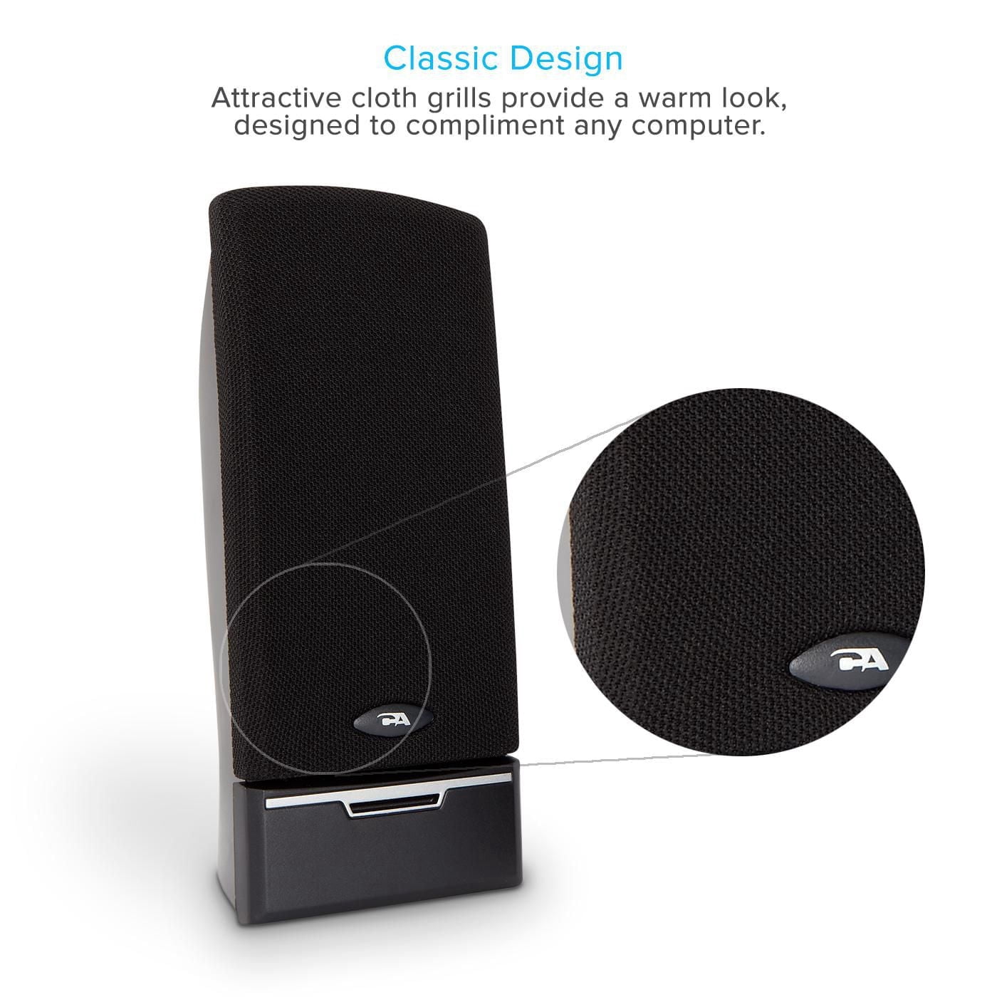 Cyber Acoustics 2 Haut-parleurs de bureau de 4W CA2014 -Noir
