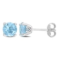 thumbnail image 1 of Miabella Sky Blue Topaz Solitaire Stud Earrings in Sterling Silver, 1 of 4