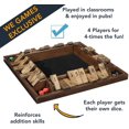 thumbnail image 2 of WE Games 4 Player Shut The Box Dice Game Solid Hardwood Walnut Stained 14 in., 2 of 10