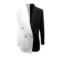 thumbnail image 4 of 2025 Veste à Fermeture Éclair Patchwork à Blocs de Couleur pour Femme à Manches Longues à Col en V Veste de Piscine Robe de Tailleur pour Femme, 4 of 5