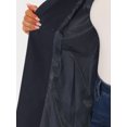 thumbnail image 5 of INSPIRE CHIC Women's Half Lapel Long Sleeves One Button Winter Mid-Length Overcoat S Navy Blue, 5 of 5