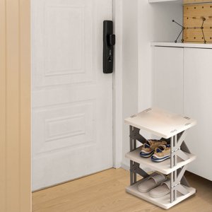 TIMIFIS Kitchen Appliances Shoe Rack for Home Use Doorway Simples Narrow Model Rental Housing Free Installation Plastic Folding Shoe Racks Storage & Organization