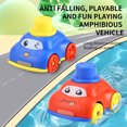 thumbnail image 3 of Red Baby Bath Toy Car For Water And Land Use Spring Drive Floating Vehicle With 360 Degree Spray For Kids, 3 of 4