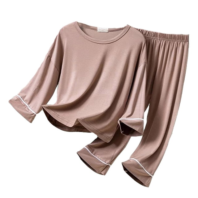 MIASHUI Ensemble de Pyjama T-Shirt à Manches Courtes et Pantalon pour Garçons Enfants, Khaki, 10-12 Ans