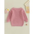 thumbnail image 4 of Faithtur Chandail d'Automne pour Bébé Fille, Motif Lettre Fleurie Manches Longues Col Rond Pull Tricoté, 4 of 9