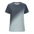 thumbnail image 4 of FAIWAD Tunique à Manches Courtes pour Femmes Col Rond Dégradé Basique T-Shirts Amples Blouse Légère Décontractée, 4 of 6