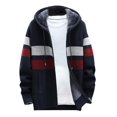 thumbnail image 1 of Cardigan Long pour Hommes Décontracté à Empiècements, Manches Longues, Tricot, Cardigan à Capuche, Manteaux à Fermeture Éclair, 1 of 4