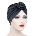 thumbnail image 4 of Lot de 1 Disque Concentrique Turban Africain Pré-Noué Léger Mode Couvre-Chefs pour Femmes Noir, 4 of 5