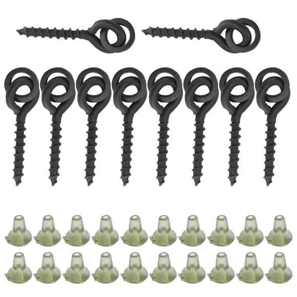 Bait Screws, 10pcs with 20pcs Carp Rig Ring Stops, Simple Design Light Compact for Carp Fishing Tackle