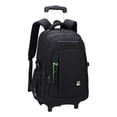 thumbnail image 4 of Bunblic Rolling Backpack Trolley Suitcase Portable Multifunctional Removable Trolley Computer Bag Wheeled Laptop Backpack for Camping Green 2 Small Wheels, 4 of 8