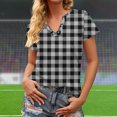 thumbnail image 3 of Liquidation d'Économies! Hauts pour Femmes Grande Taille, Blouse d'Été à Manches Courtes pour Femmes, T-shirt Blouse à Col Rond à Boutons Imprimé à Manches Courtes pour Femmes, 3 of 4