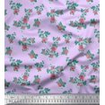 thumbnail image 1 of Soimoi Poly Georgette Tissu Feuilles & Rose Imprimé Floral 1 Yard 42 Inch Wide, 1 of 3