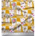 thumbnail image 1 of Soimoi Rayon Fabric Leaves & Flower Floral Decor Fabric Printed Yard 56 Inch Wide, 1 of 3