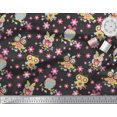 thumbnail image 2 of Soimoi Poly Georgette Fabric Floral & Owl Cartoon Fabric Prints by Yard 52 Inch Wide, 2 of 3