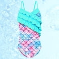 thumbnail image 4 of MIASHUI Maillots de Bain une Pièce pour Filles, Volants, Bleu Ciel, 7-8 Ans, 4 of 4