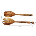 thumbnail image 2 of IH Casa Decor Natural Acacia Wood Avec Nickel 2 Pc Salad Server, 2 of 4