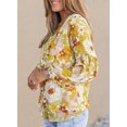 thumbnail image 3 of ORUYROP Blouses Décontractées Boho à Imprimé Floral Col en V Manches Longues Amples pour Femmes, 3 of 6