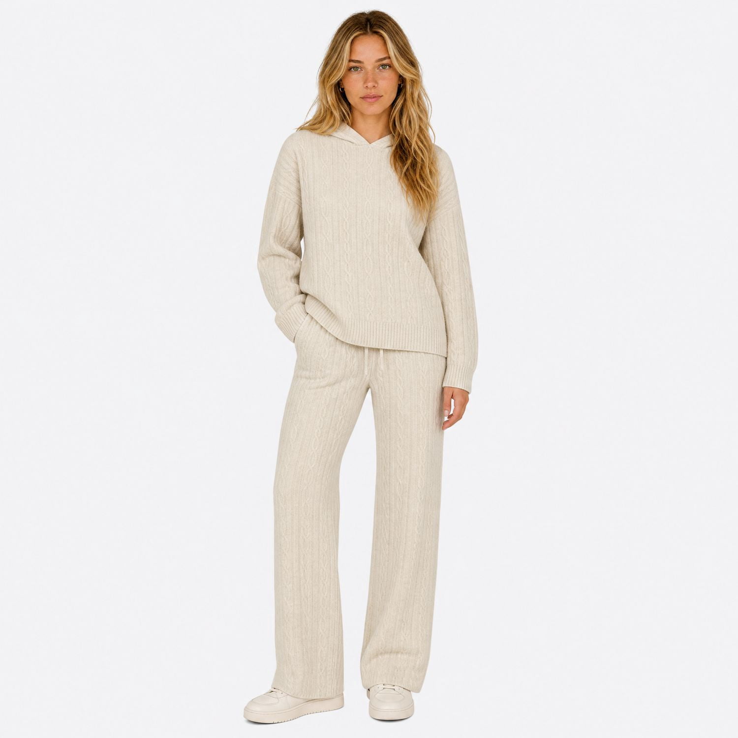 Devoted, Cable Hooded Sweater