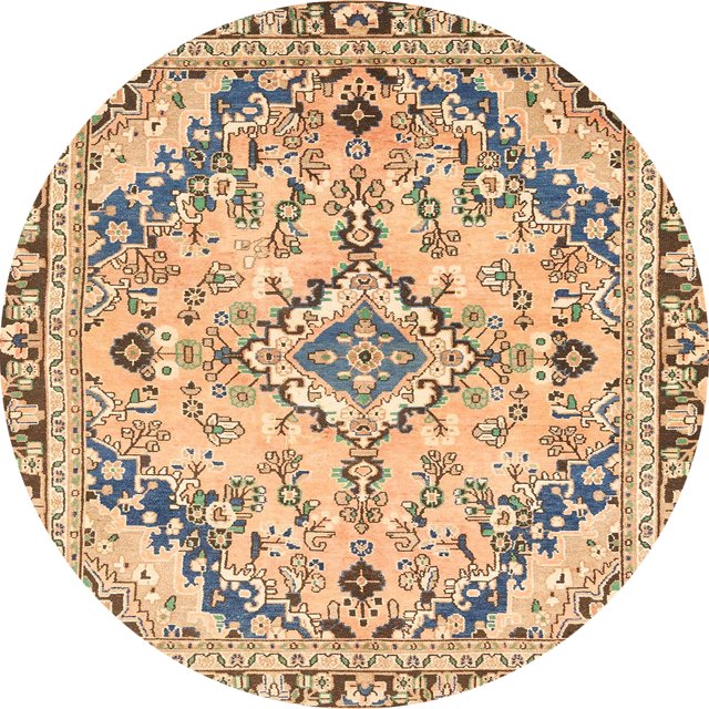 Ahgly Company Tapis d'Intérieur Ronds Abstraits Jaunes Abstraits pour Aire, 3 Pieds Rond