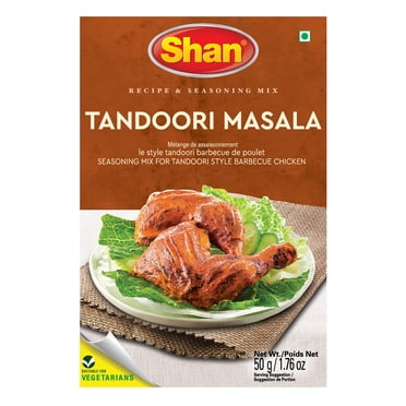 Shan Tandoori Masala Seasoning Mix (50g) - Traditional Indian Spice Blend for Tandoori Chicken | Perfect Tandoori Masala Powder, Marinade & Rub for Chicken Breast, BBQ & Grilling | No Preservatives