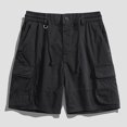 thumbnail image 1 of Mens Sports Leisure Elastic Waist Multi-Pockets Relaxed Summer Shorts Pants, 1 of 9