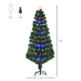 thumbnail image 3 of HOMCOM 5FT Pre-lit Artificial Christmas Tree with LED Lights and Fiber Optics, Xmas Holiday Decoration, Green, 3 of 10