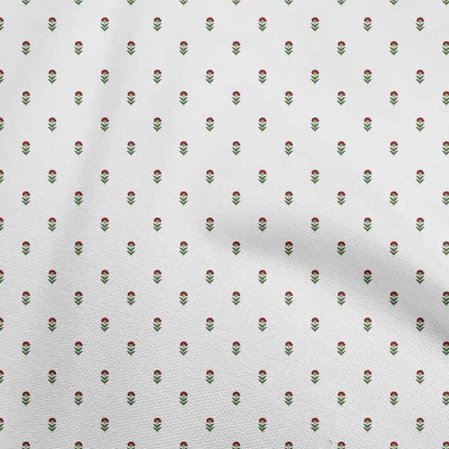 oneOone Rayon White Fabric Asian Block Sewing Material Print Fabric By The Yard 56 Inch Wide