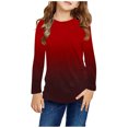 thumbnail image 2 of Chandails Molletonnés pour Filles Hiver Filles Manches Longues Imprimés Chemises Mignonnes Col Ras du Cou Hauts Blouses Habillées Décontractées Vêtements Chandails Molletonnés pour Filles Rouge 9T, 2 of 7