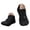 Black, variant on Women's Mens Waterproof Winter Warm Barefoot Shoes Comfortable Non Slip Hiking Shoes Fleece Lined Slip On Sneakers Black Size 9